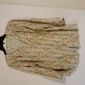 Rose & Olive Floral 3/4 sleeve blouse